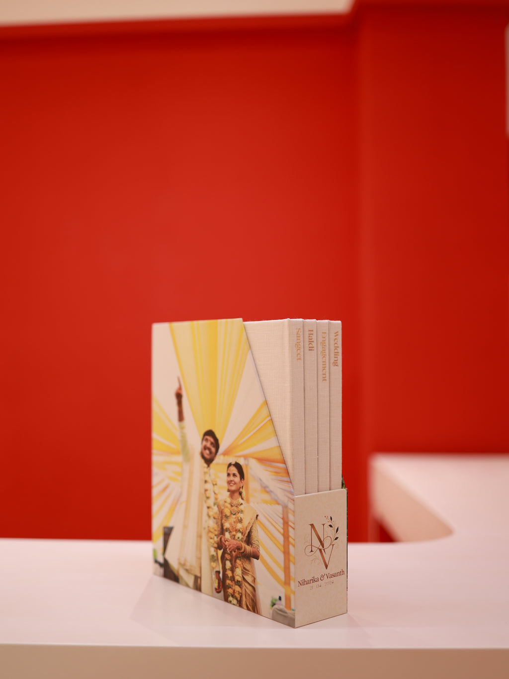 Niharika and Vasant's Linen Wedding Storybox
