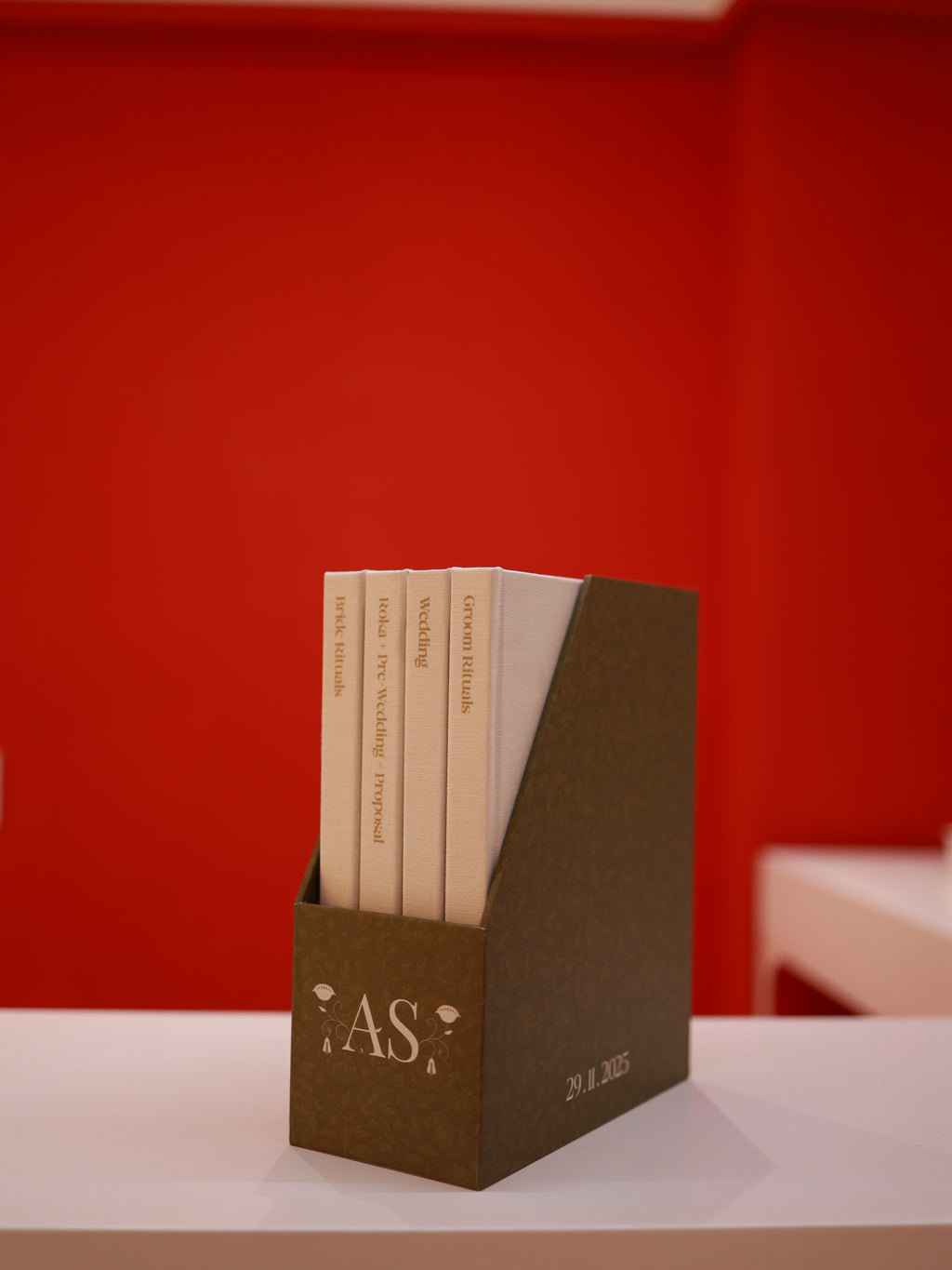Sakshi and Ayush's Linen Wedding Storybox