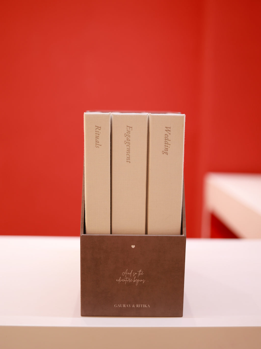 Ritika and Gaurav's Linen Wedding Storybox